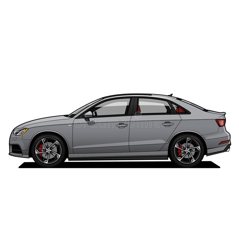 Luxury grey car from side stock illustration. Illustration of sedan 233714875