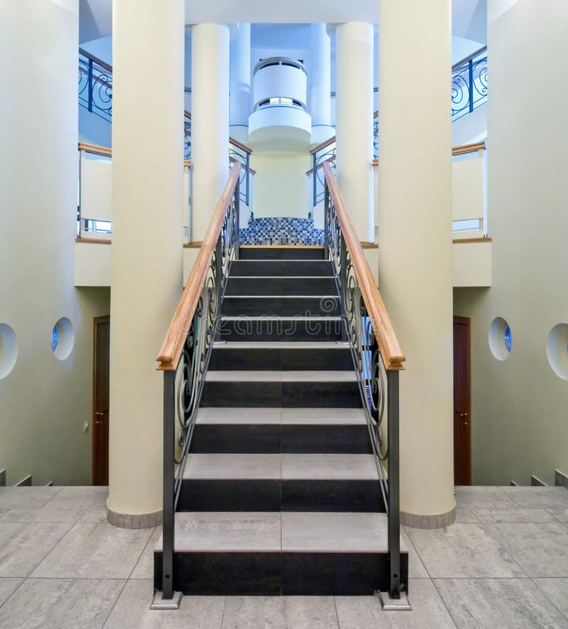 Luxury hall with staircase stock photos Luxury hall with staircase stock photos