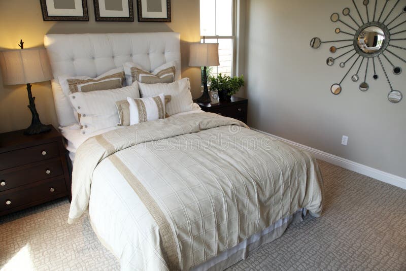 Luxury home bedroom stock images