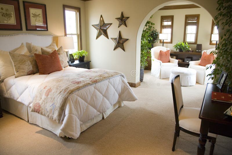 Pohodlné spálne v luxusných domov s štýlový dekor.