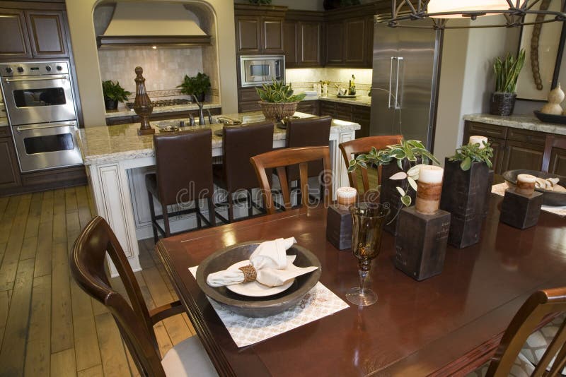Luxury Home Dining Room And Kitchen. Picture Image 5434033