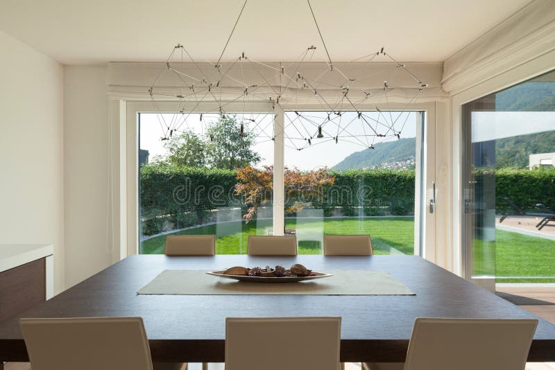 Luxury home interior, dining table