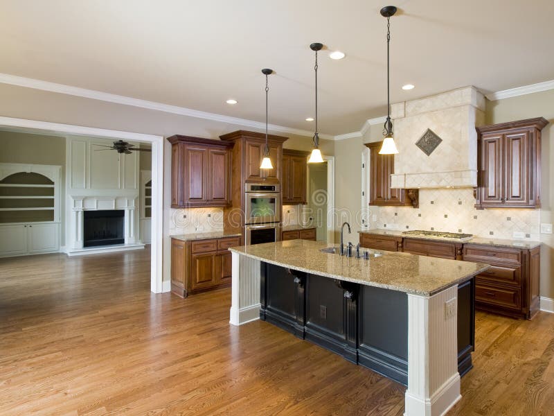Luxury Home Interior Kitchen and Living Room stock images Luxury Home Interior Kitchen and Living Room stock images