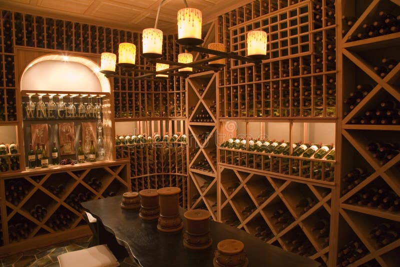 Luxury home wine cellar.