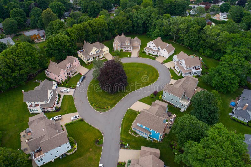 Luxury Homes in Reading Massachusetts Stock Photo Image of aerial, house 97061168