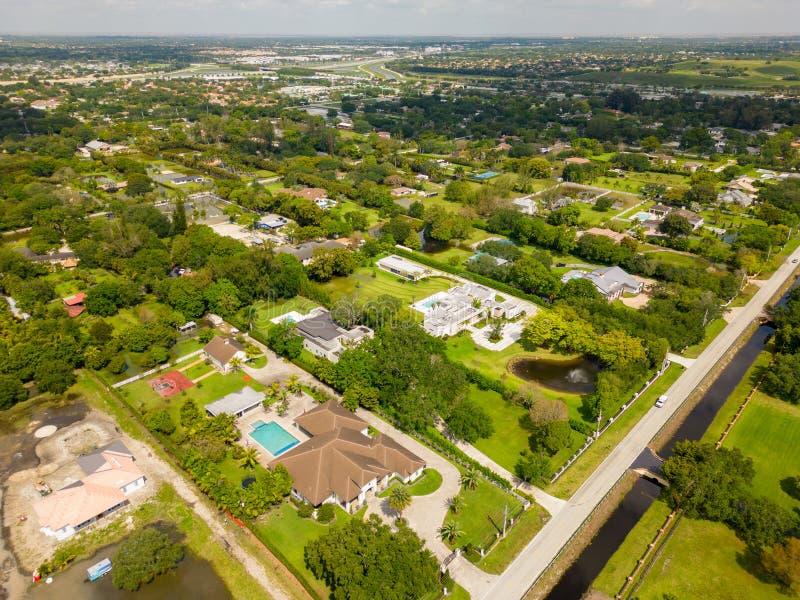 Luxury Homes Southwest Ranches Florida USA Stock Photo - Image of fort ...