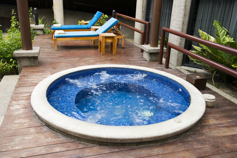 Luxury Hotel Resort and Hot Tub Water Spa Stock Image - Image of chairs, fancy: 30877421
