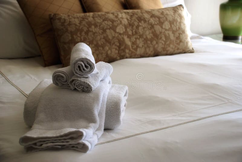 Luxury Hotel Room Bed with Towels