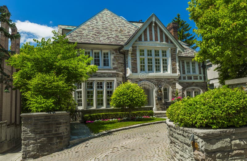 Custom Built Luxury House in the Suburbs of Toronto, Canada. Stock