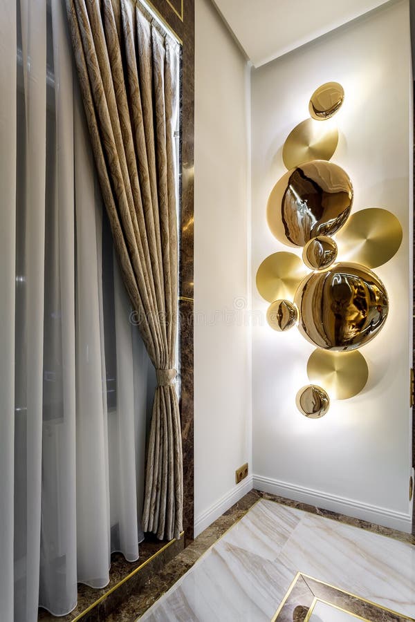 Luxury Kitchen Design, Italian Marble and Granite Countertop Stock