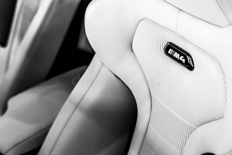 Luxury, leather car seats editorial stock image. Image of style 121498859