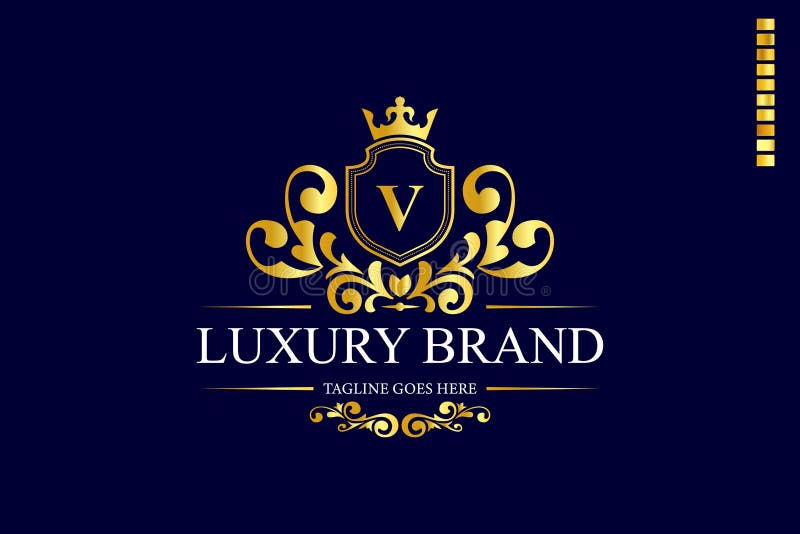 V Luxury Letter Logo, Luxury Brand Logo Design, Golden Logo, Royal ...