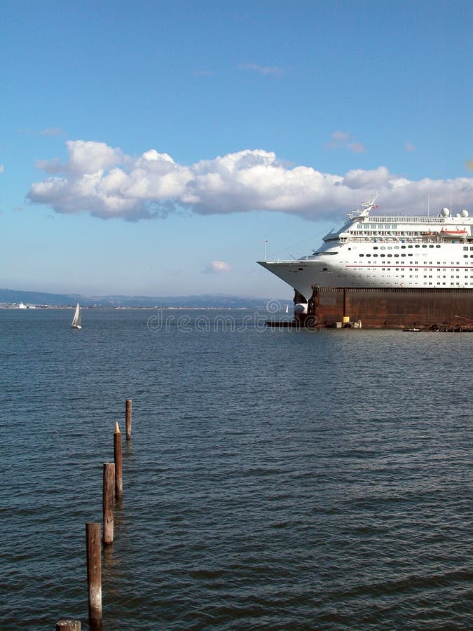 Luxury liner in dock