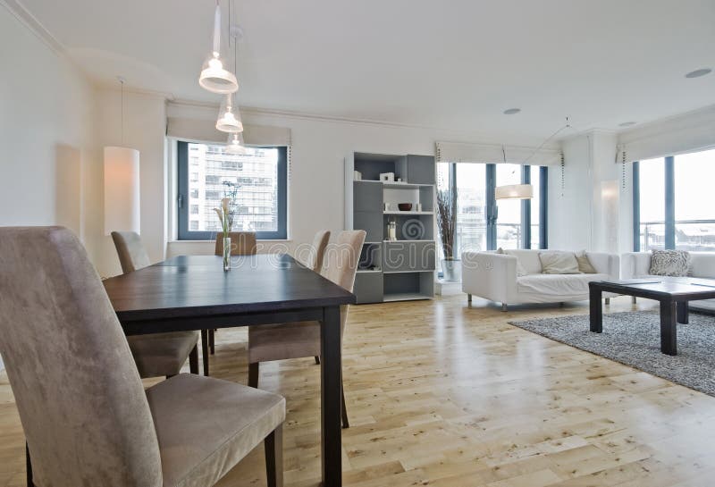 Massive Living Room with Chunky White Sofas Stock Photo Image of