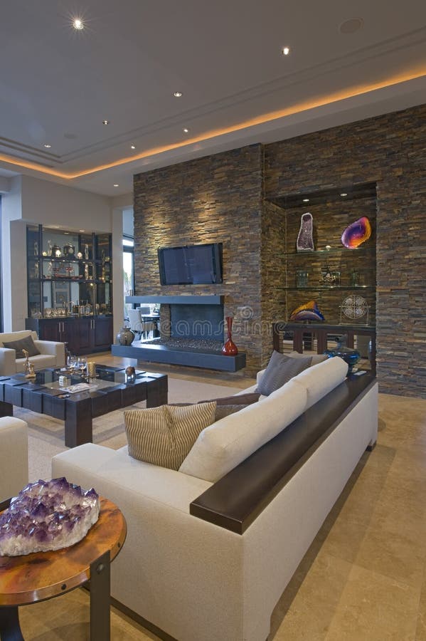 Luxury Living Room In House royalty free stock photography