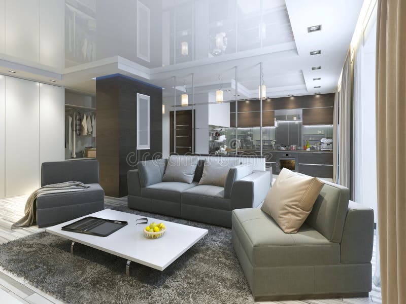 Luxury living room studio in a modern style.