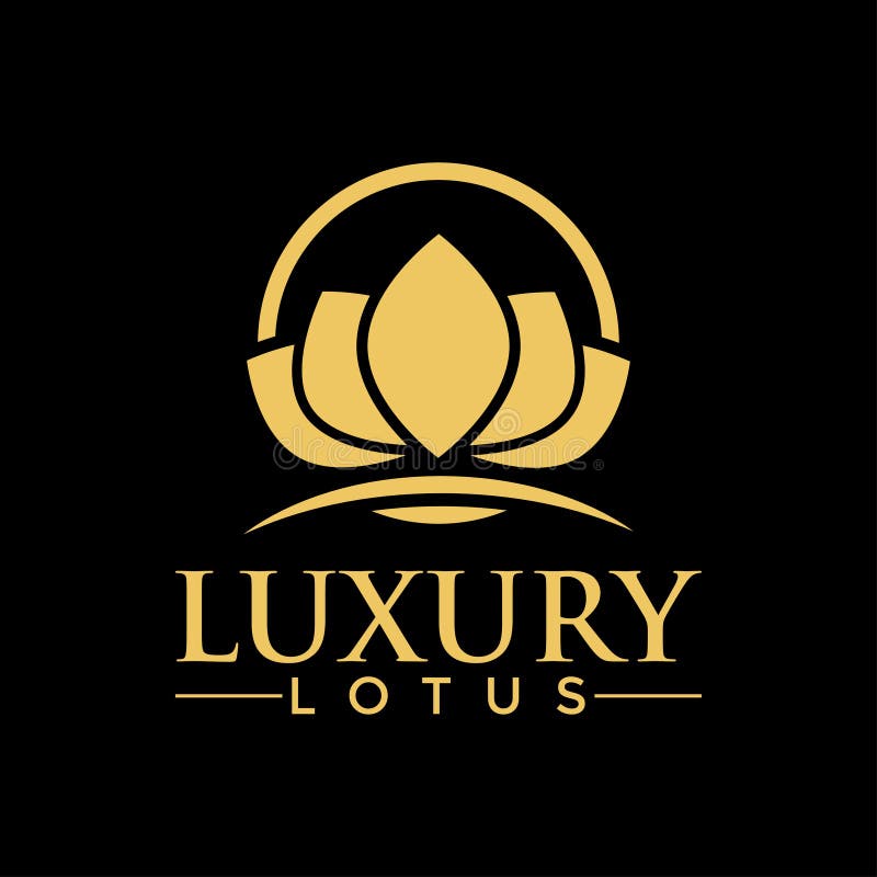 Luxury Lotus Logo Design Inspiration Stock Illustration Illustration