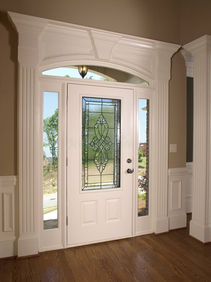 Luxury Model Home Front Door Stock Image Image of wall 