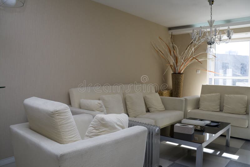 Luxury modern living room royalty free stock images