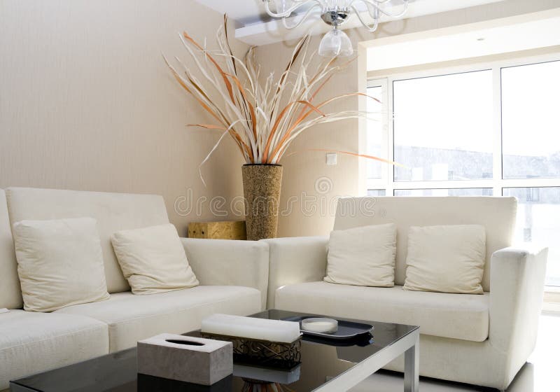 Luxury modern living room stock image