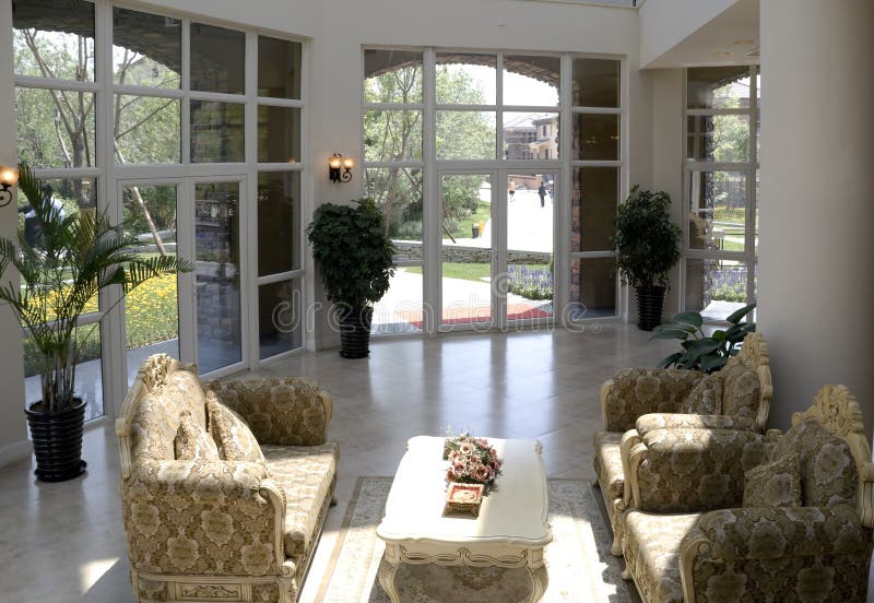 Luxury modern living room royalty free stock images