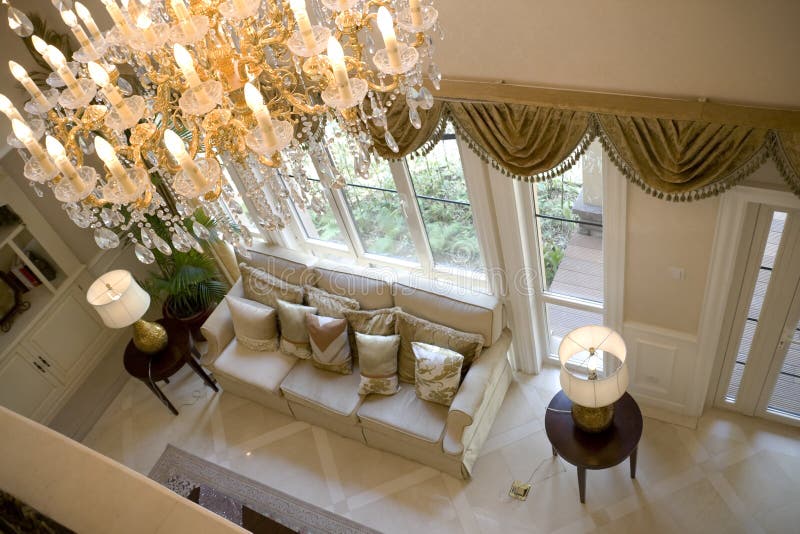 Luxury modern living room royalty free stock photos