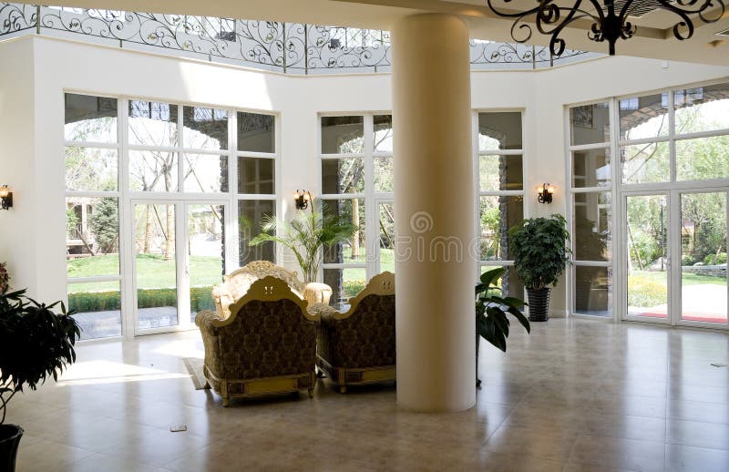 Luxury modern living room stock photos