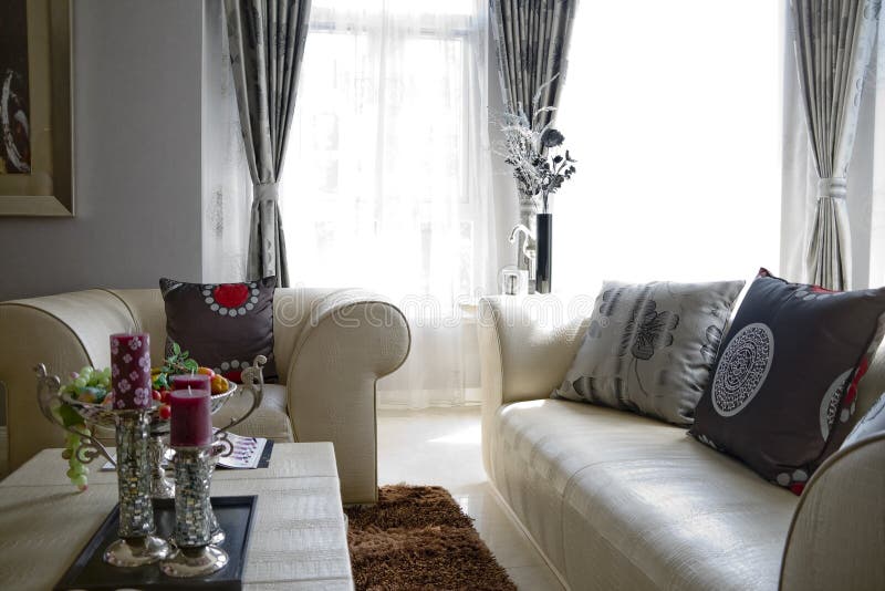 Luxury modern living room stock photo