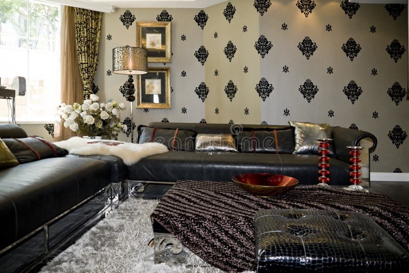 Luxury modern living room royalty free stock photo