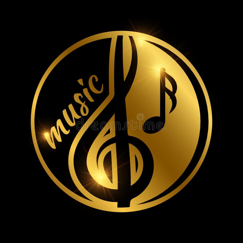 Luxury Music Logo Design - Golden Shiny Musical Emblem Stock ...