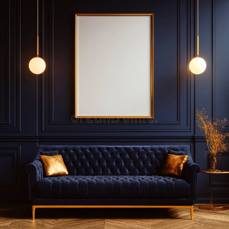 Living Room, Moroccan, Navy Blue Mood Board Ideas