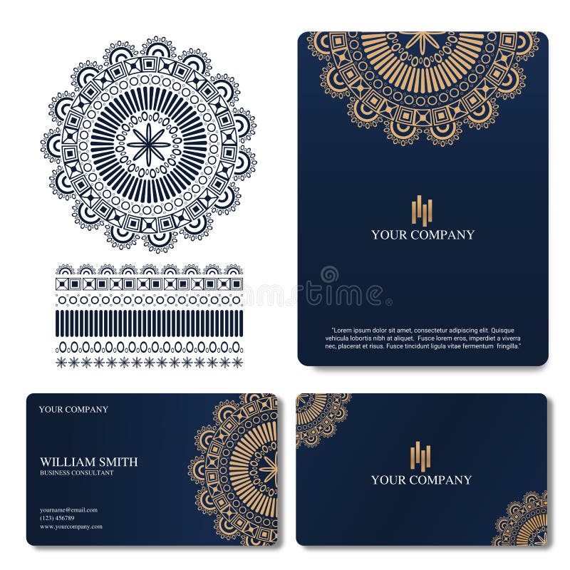 Elegant and Luxury Business Card with Mandala Ornament. Luxury Ornamental  Mandala Background Design Stock Vector - Illustration of decorative,  branding: 139795944