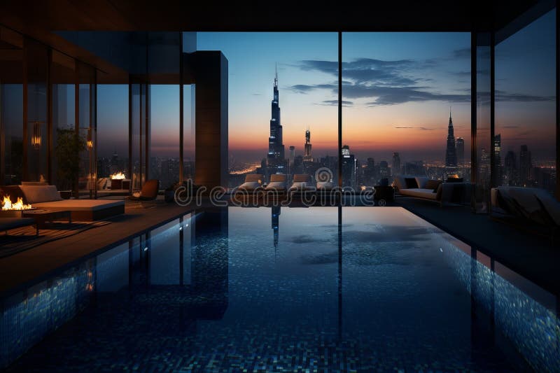 View of Luxury Penthouse • Private Pool, Gym Access, Wi-Fi