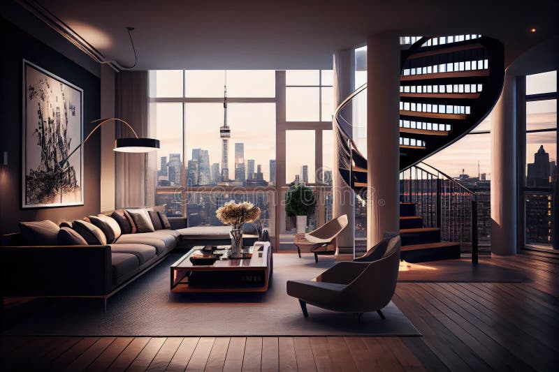 View of Industrial Style Penthouse Design Ideas - promeai.pro