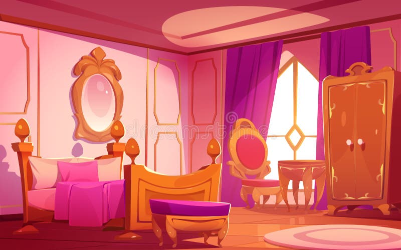 Luxury Princess Bedroom Interior Stock Illustration - Illustration of  wardrobe, royal: 254372023