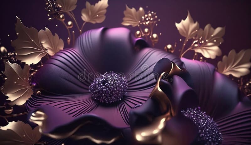 Luxury Purple Background With Flowers And Glitter Was Breathtakingly Beautiful Generative Ai 