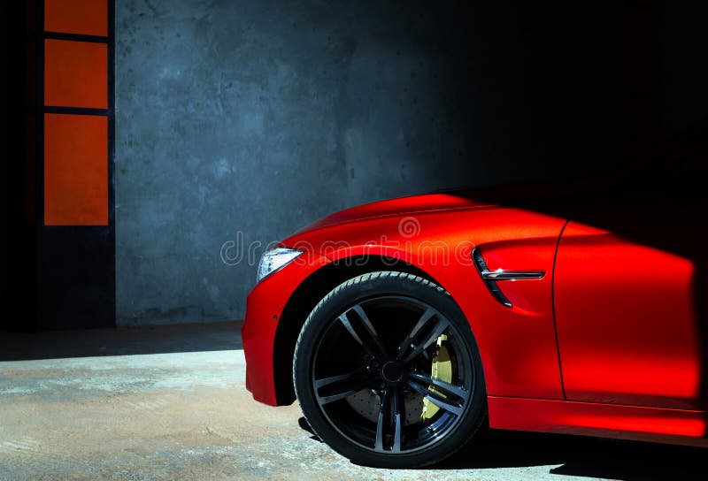 Luxury red car view