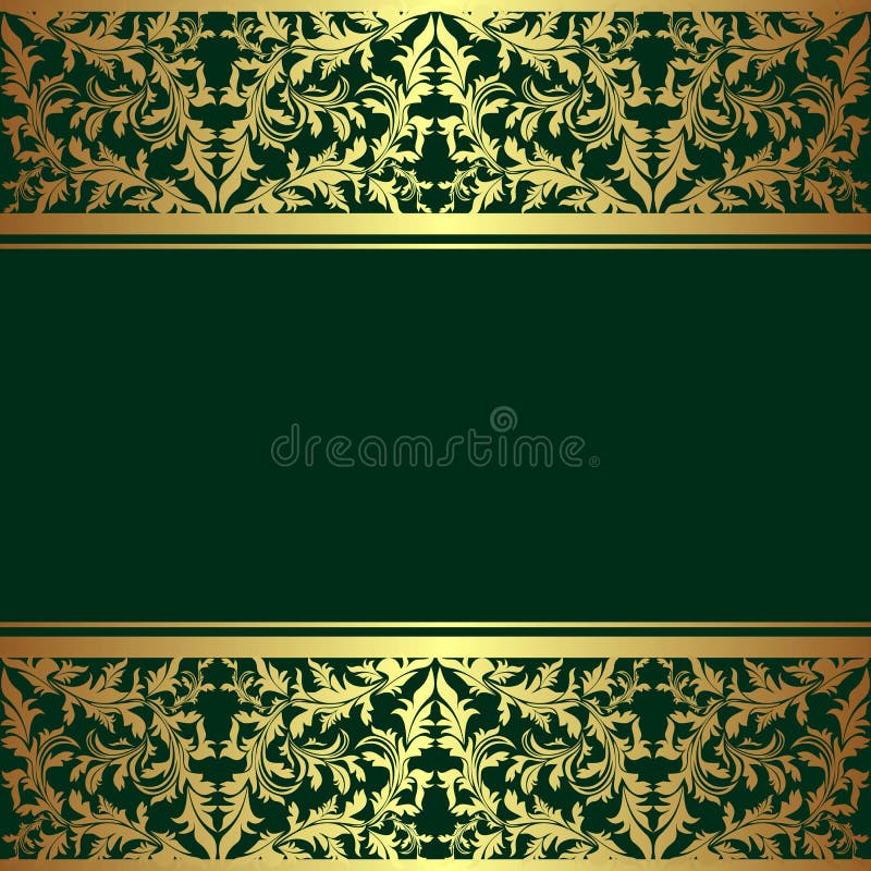 Luxury Rifle-green Background with Golden Borders. Stock Vector -  Illustration of beautiful, green: 35489916