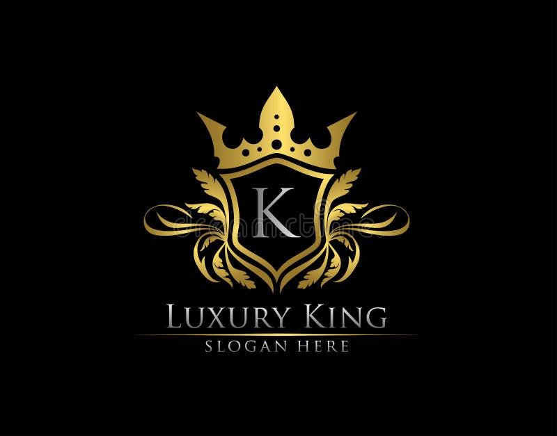 Luxury Royal King K Letter, Heraldic Gold Logo Template Stock Vector ...