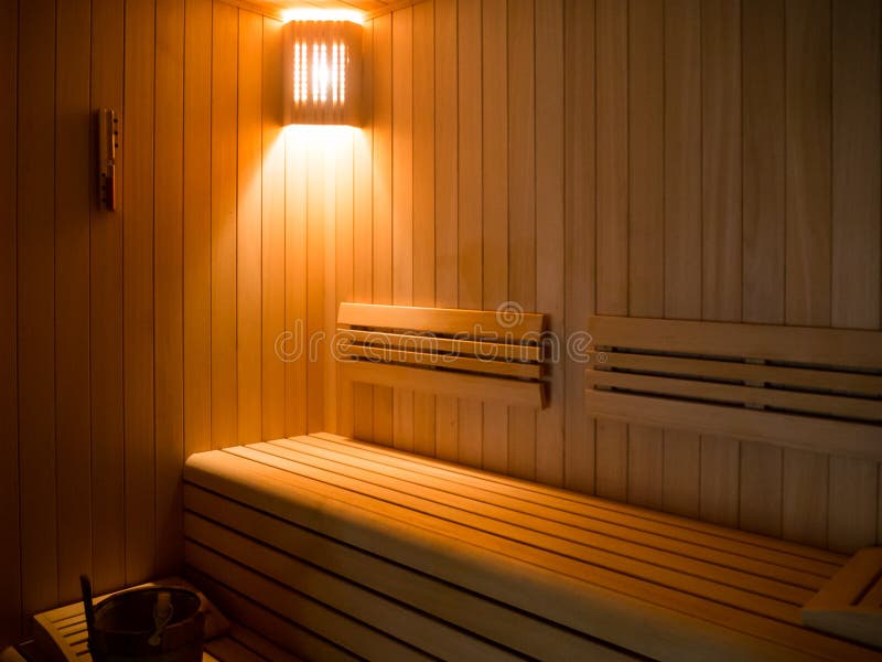 Sauna room in luxury home stock photo. Image of hotel 77287708