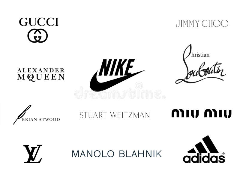 Luxury Shoe Brand Logos editorial photography. Illustration of ...