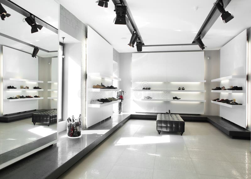 Luxury Shoe Store With Bright Interior Stock Photo Image 35680078