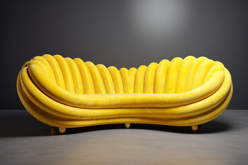 Luxury Sofa Inspired by a Banana. Generative AI Stock Illustration