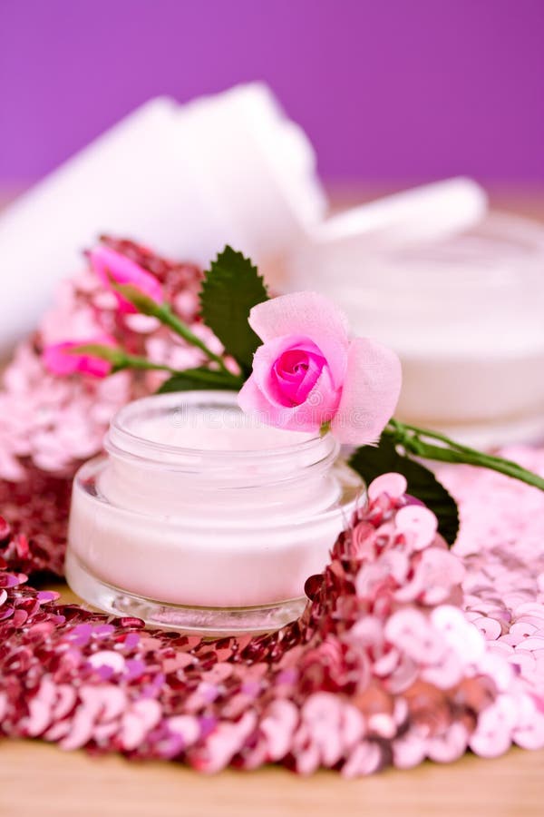 Luxury Spa Products and Pink Glitters Stock Photo Image of glamour