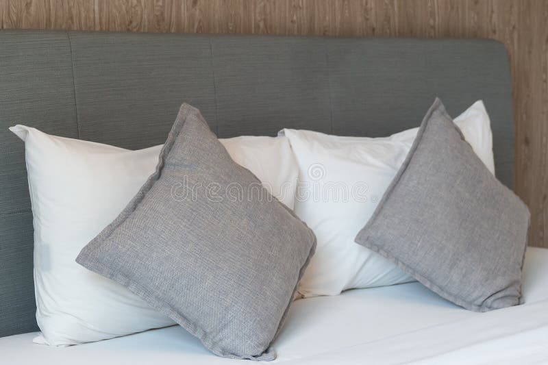Luxury Stacking of Pillows on Bed Stock Photo Image of mattress