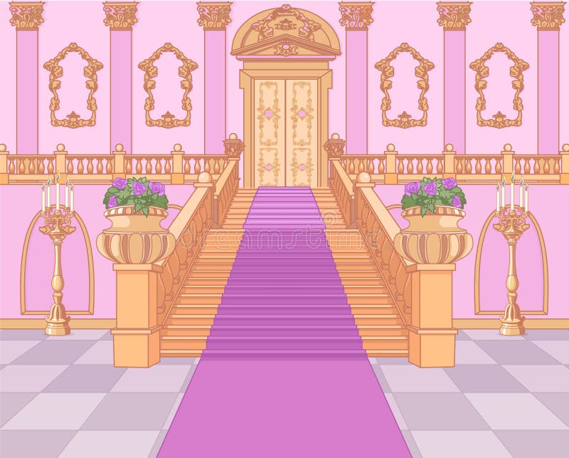 Luxury Staircase in Magic Palace vector illustration