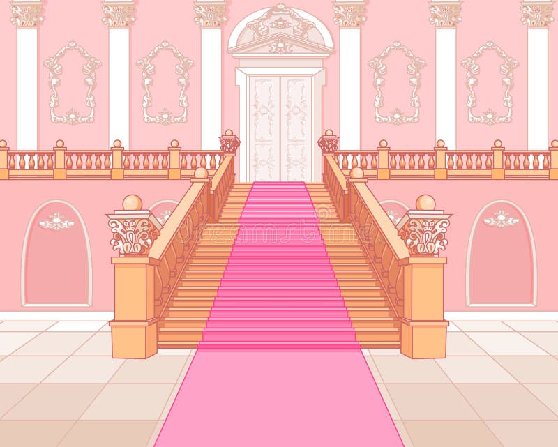 Luxury staircase in palace royalty free illustration