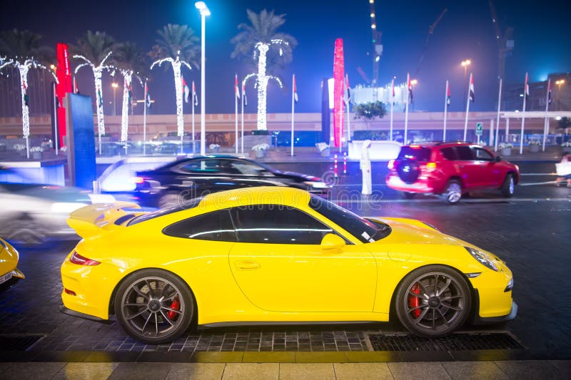Luxury Supercar Porsche 911 Carrera 4 GTS Yellow Color Parked Next To Dubai  Mall. Lamborghini is Famous Expensive Editorial Photo - Image of  transportation, auto: 124166131