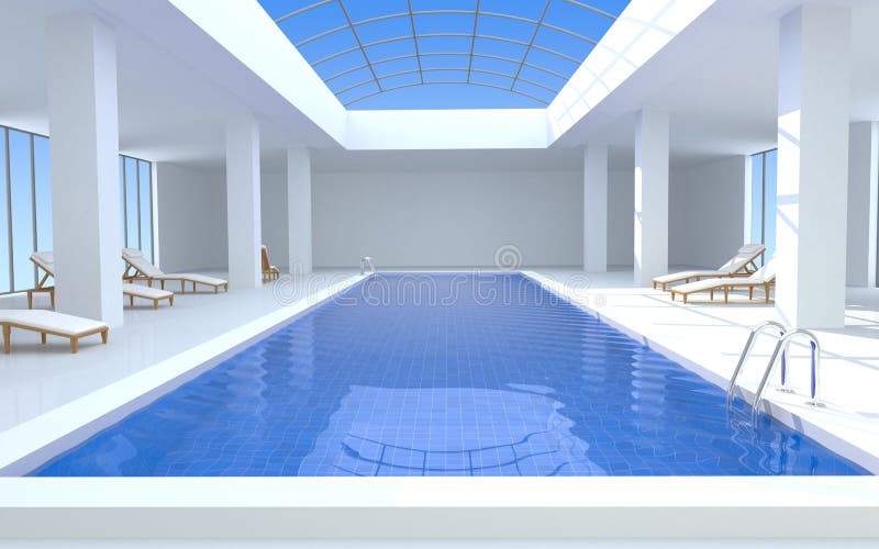 Luxury swimming pool stock illustration Luxury swimming pool stock illustration