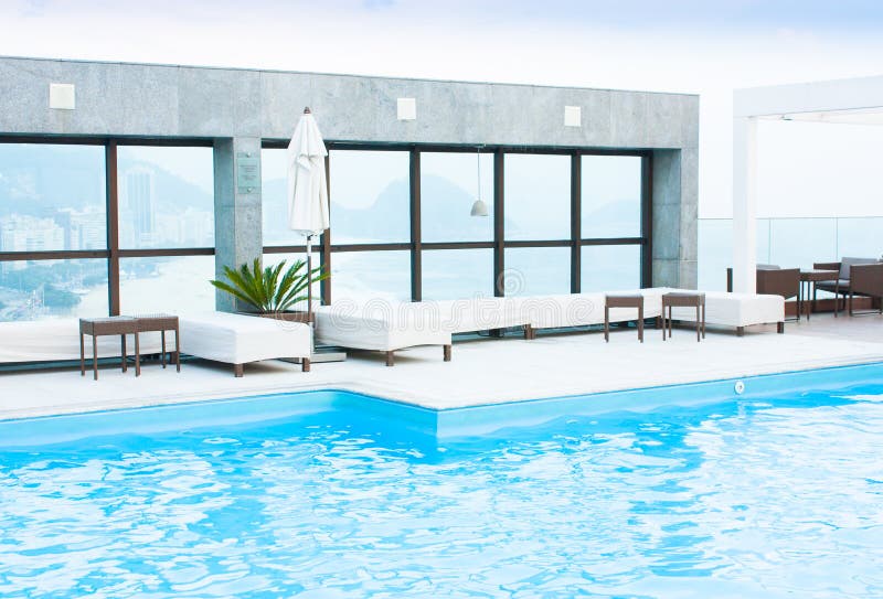 Luxury swimming pool stock photography